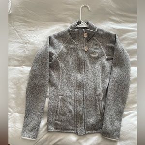 Gray north face fleece jacket